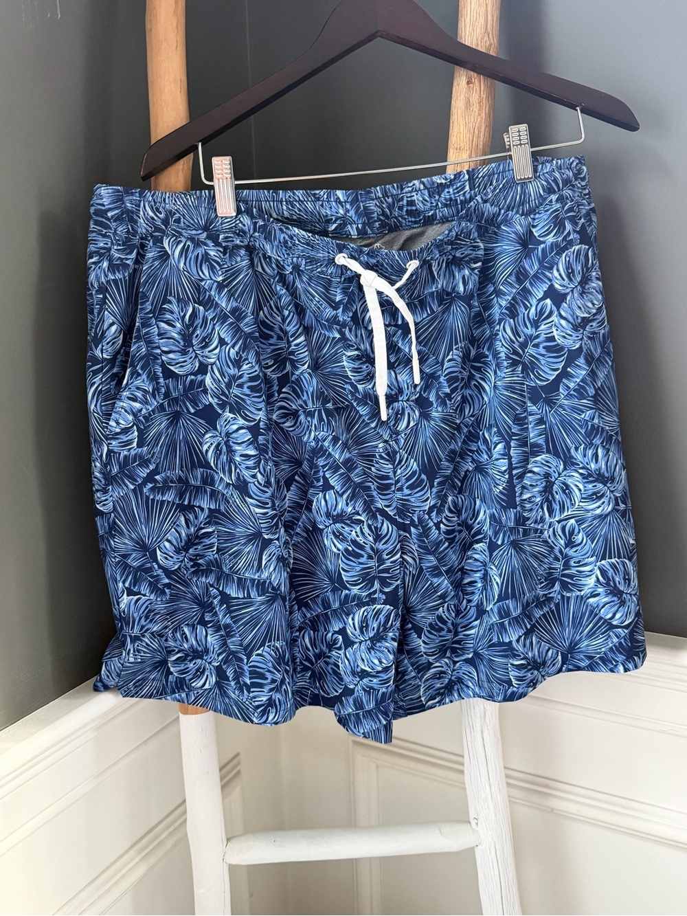 Rhoback Blue Palm Swim Trunks